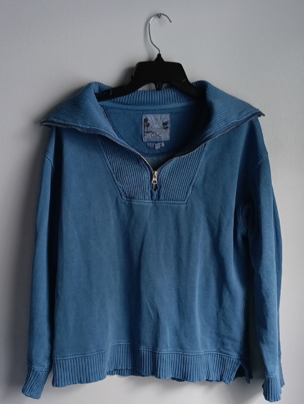C&C California Blue Quarter-Zip Pullover Sweatshirt